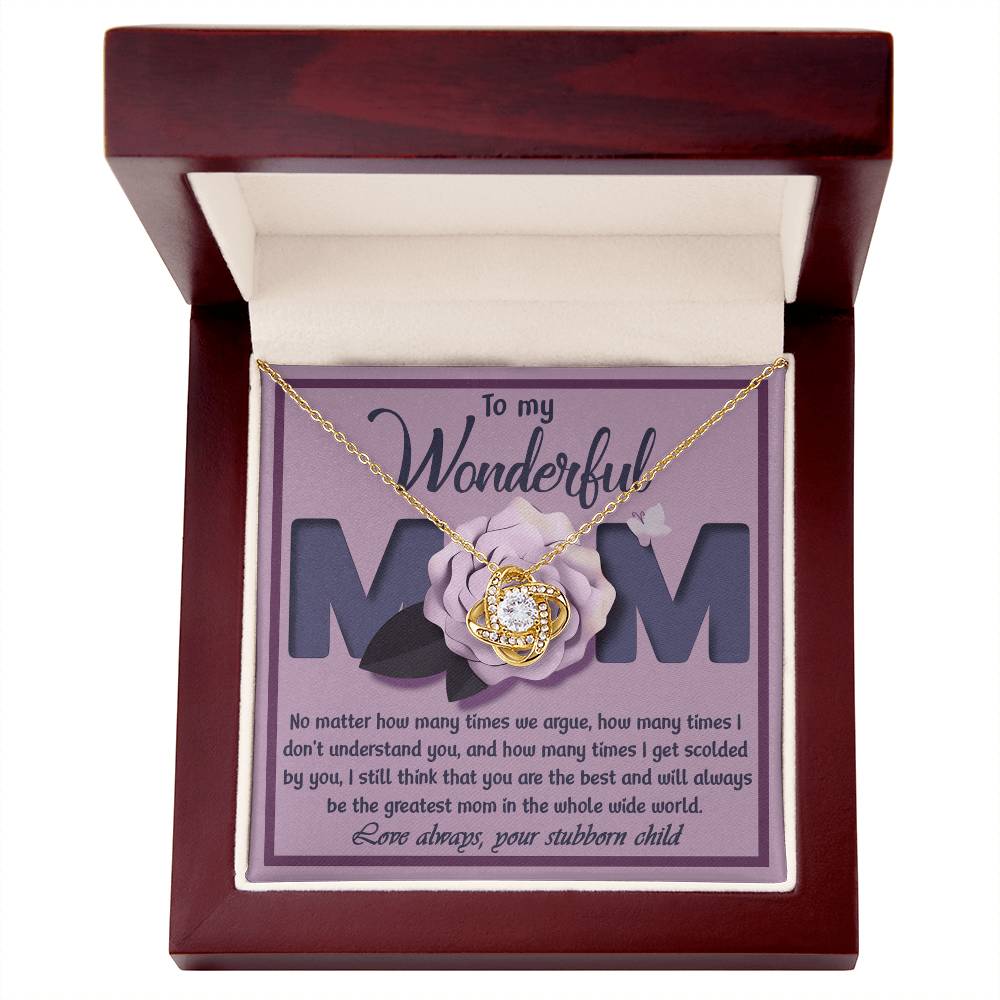 Necklace for Mom from Stubborn Child – Funny and Loving Gift