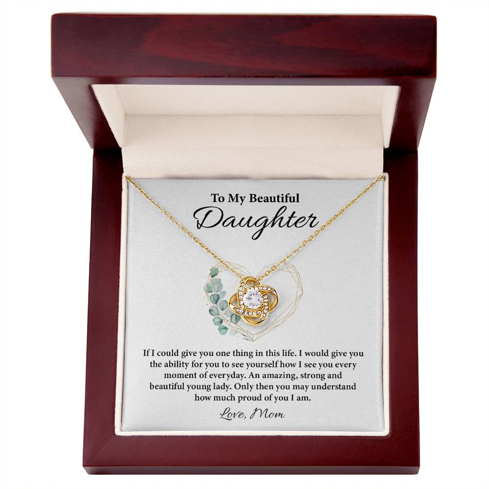 To My Daughter Necklace Gift from Mom Gift Box