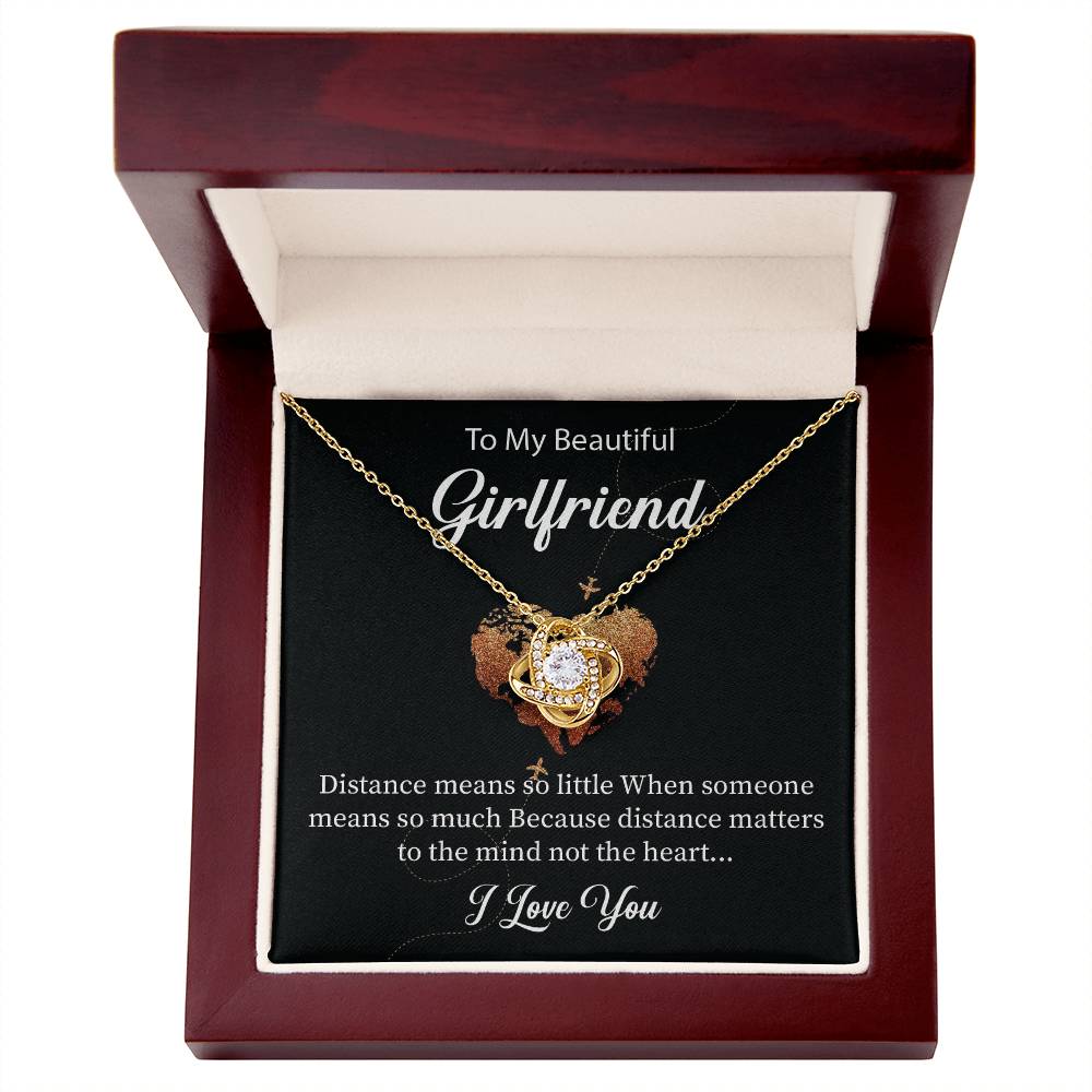 Long Distance Gift for Girlfriend Necklace with Card