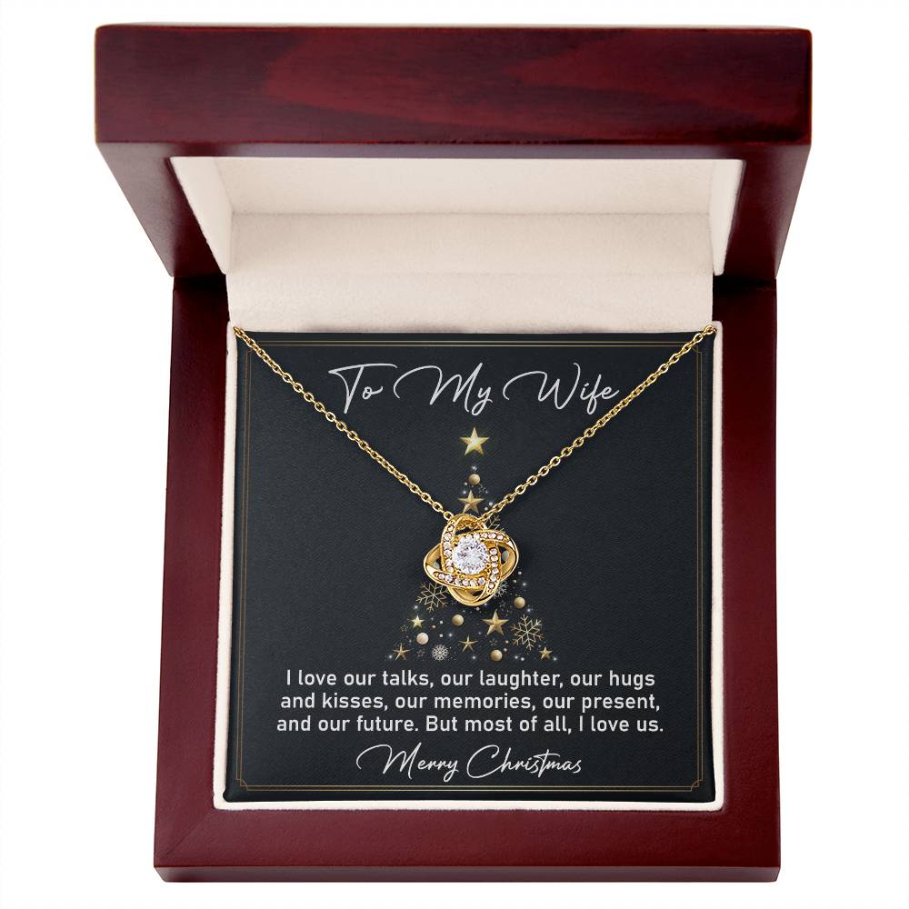 Christmas Necklace Gift for Wife Love Knot Pendant with Romantic Message Card