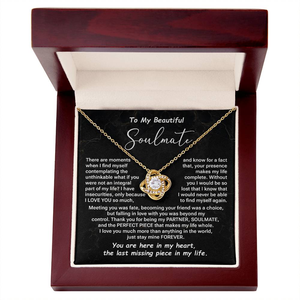 Soulmate Love Knot Necklace Gift Deep Message Card for Her