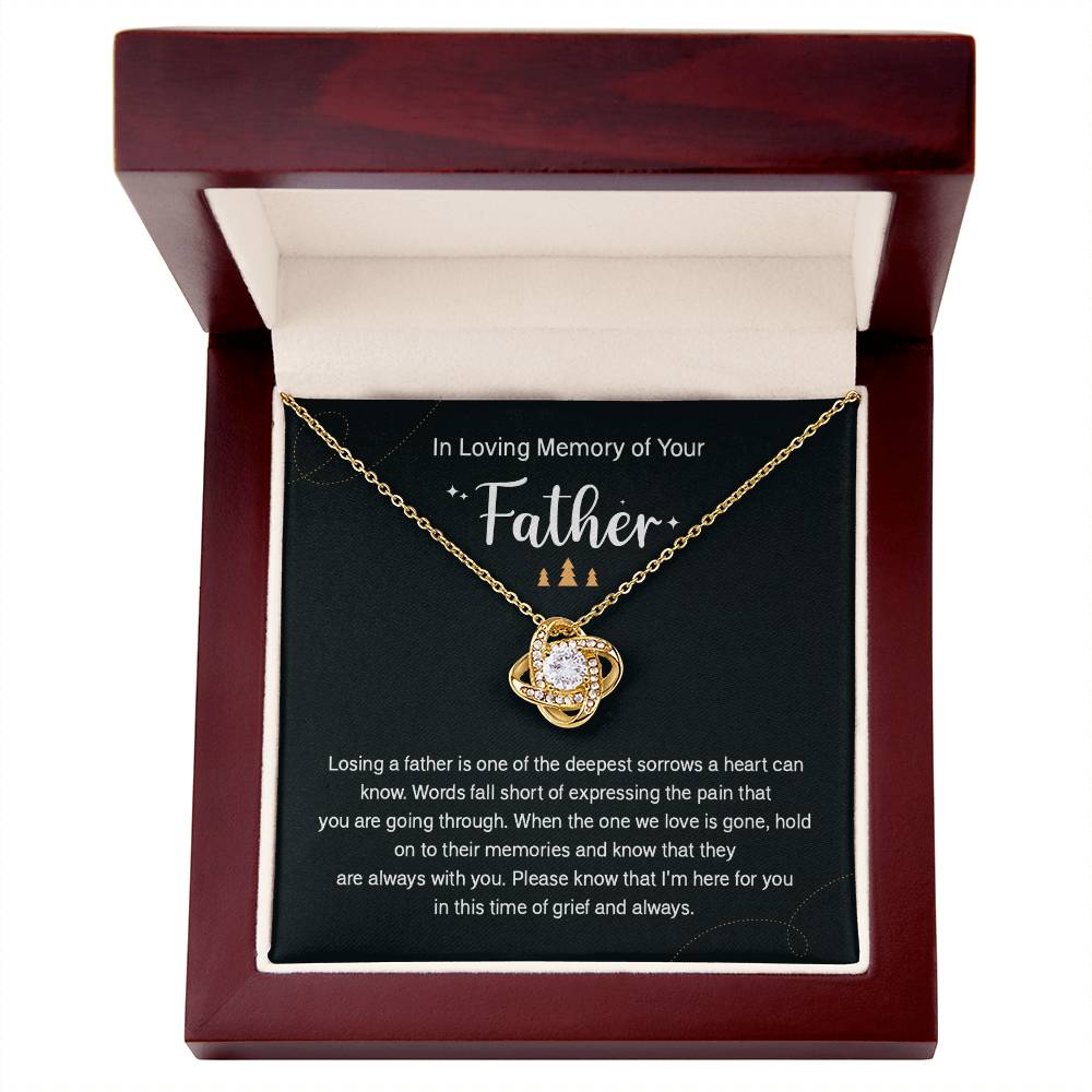 Holiday Memorial Necklace for Loss of Father Gift