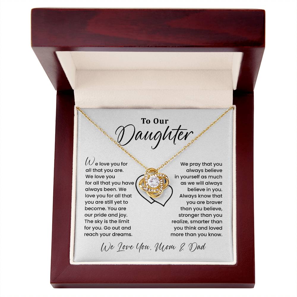 To Our Daughter Heartfelt Jewelry For Daughter Gift From Your Mom And Dad Proud Parent Gift Caring Gift For Daughter Supportive Necklace For Daughter Believe In Yourself Jewelry Daughter's Dreams Jewelry Unique Gift For Daughter Special Bond Necklace