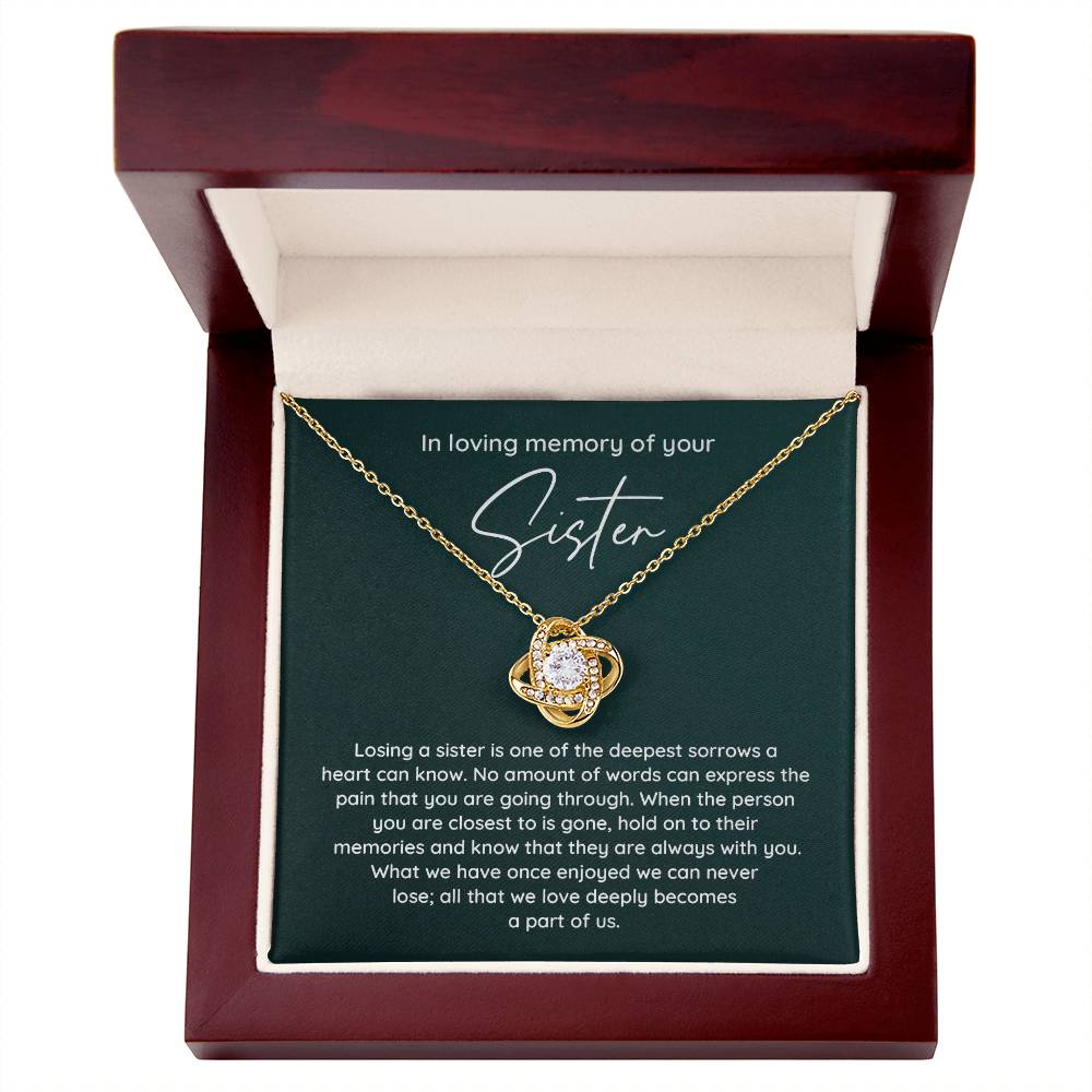 In Loving Memory Necklace For Loss Of Sister – Memorial Jewelry Gift With Heartfelt Message