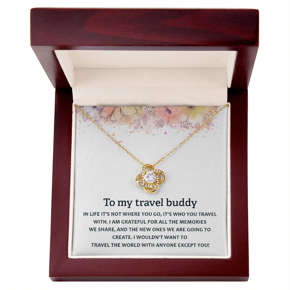Travel Buddy Necklace Gift – Adventure Message Card for Her