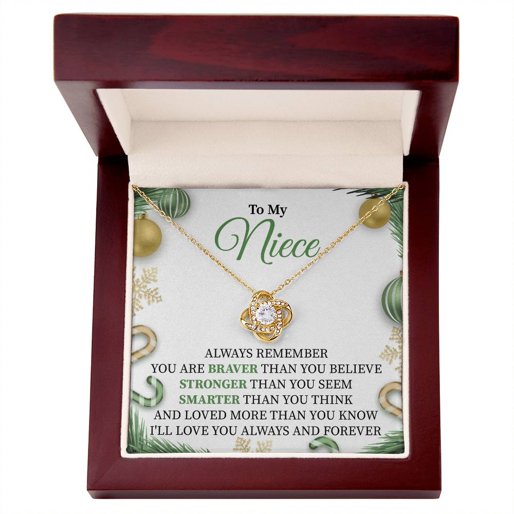 My Niece: Love Knot Necklace - An Endearing Token of Our Cherished Connection