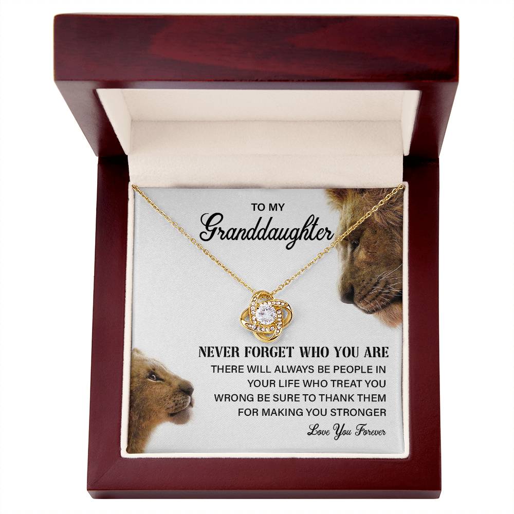 Granddaughter Necklace Gift with Lion Message Card