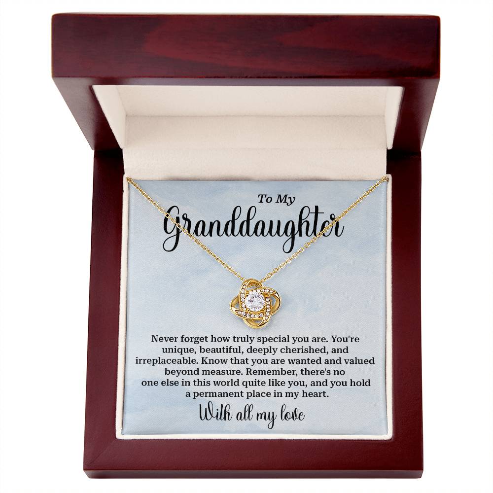Cherished Granddaughter Necklace with Sentimental Card