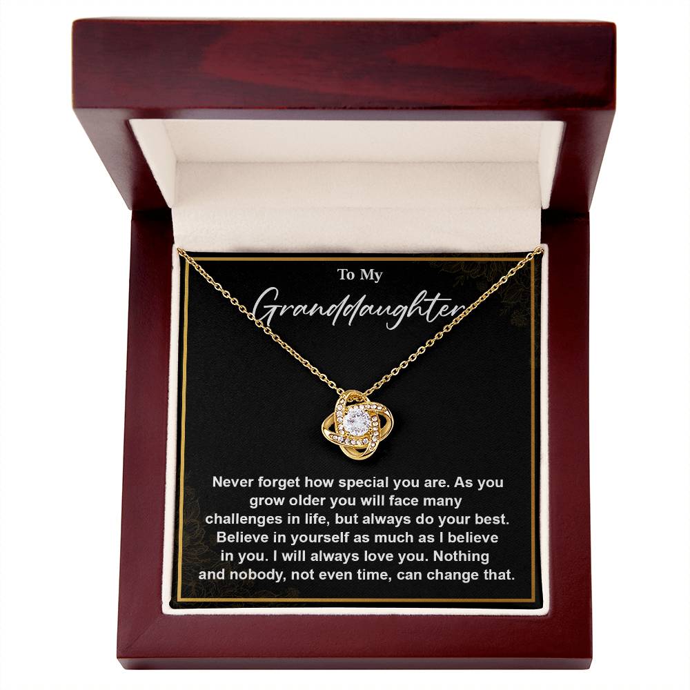 Granddaughter Necklace Gift from Grandparent with Encouragement Message Card