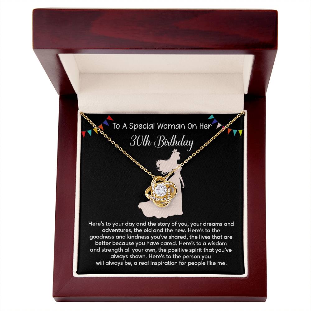 30th Birthday Gift for Her – Necklace with Inspirational Message Card