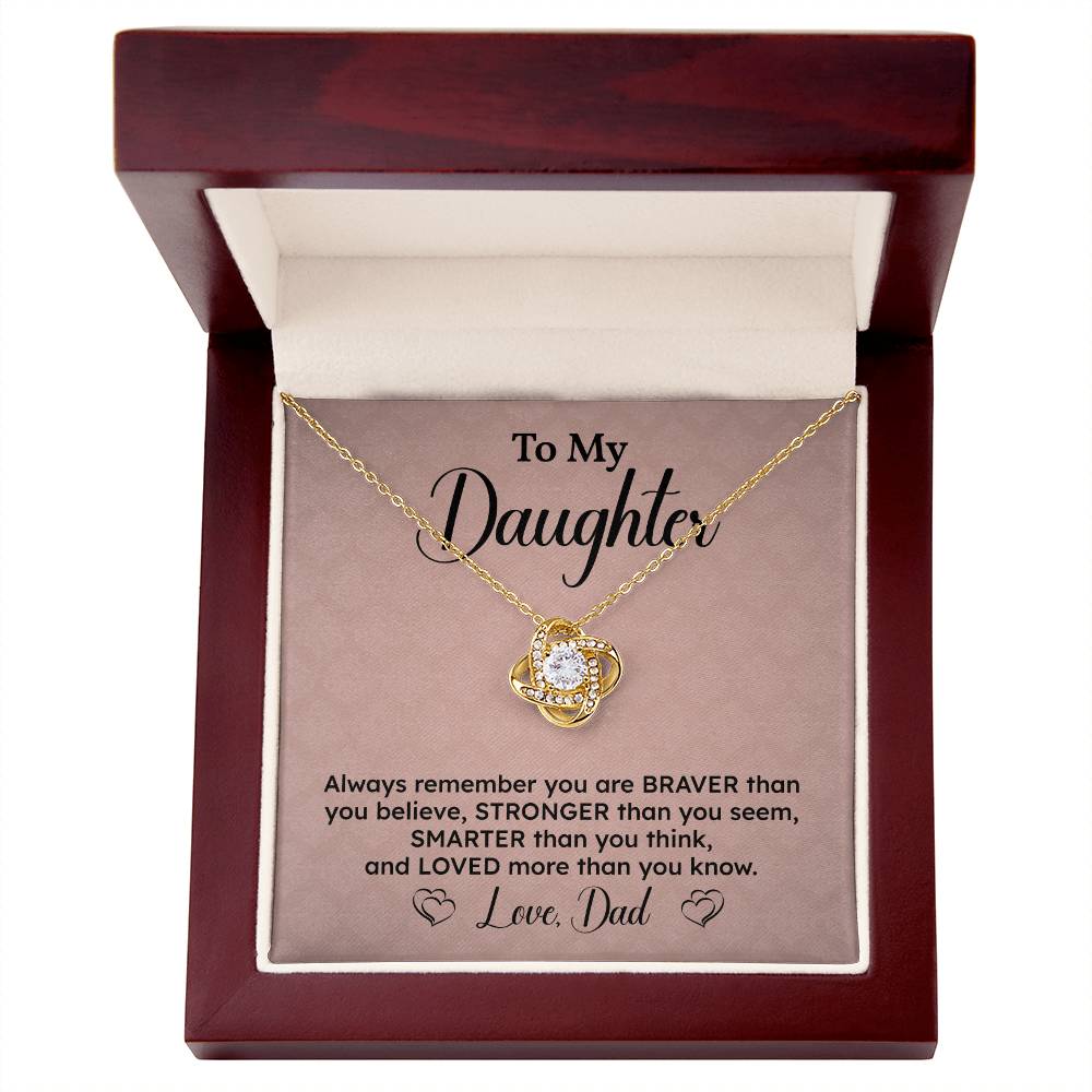 Daughter Necklace Gift from Dad – Encouragement Message Card
