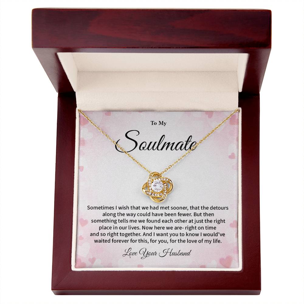 Soulmate Necklace Gift for Wife from Husband Romantic necklace with Message Card