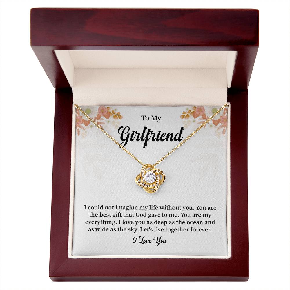 Girlfriend Necklace Gift with I Love You Message Card