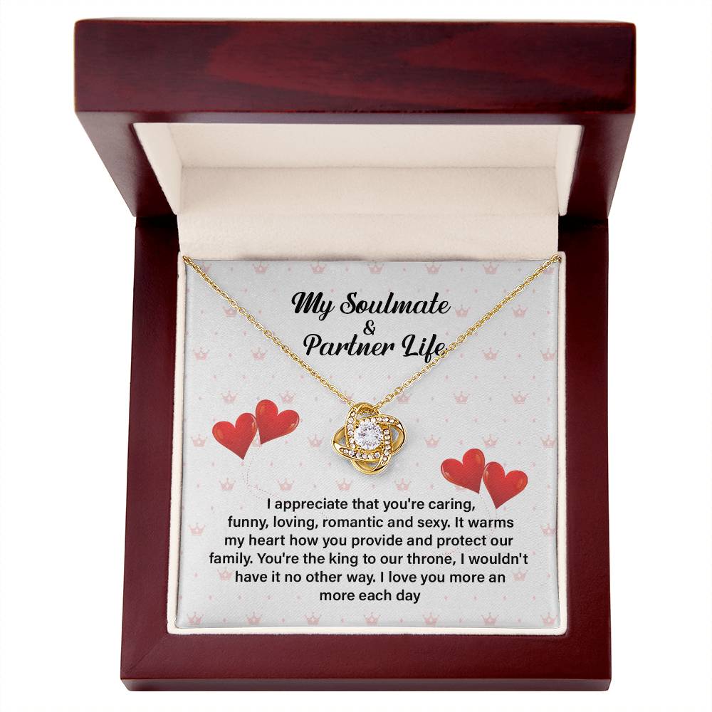Soulmate Partner Necklace for Husband with Love Quote