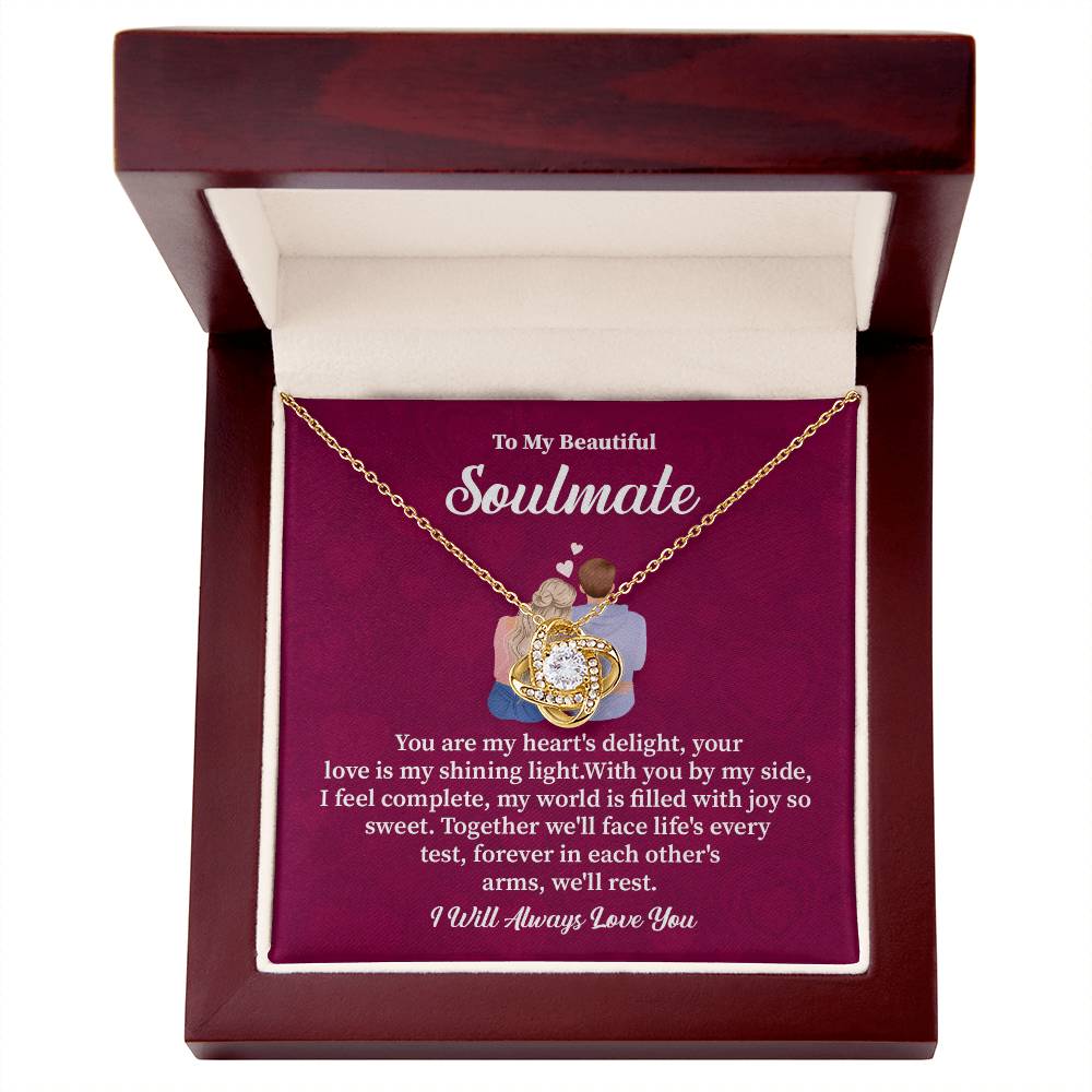 Soulmate Necklace Gift with Romantic Quote Card