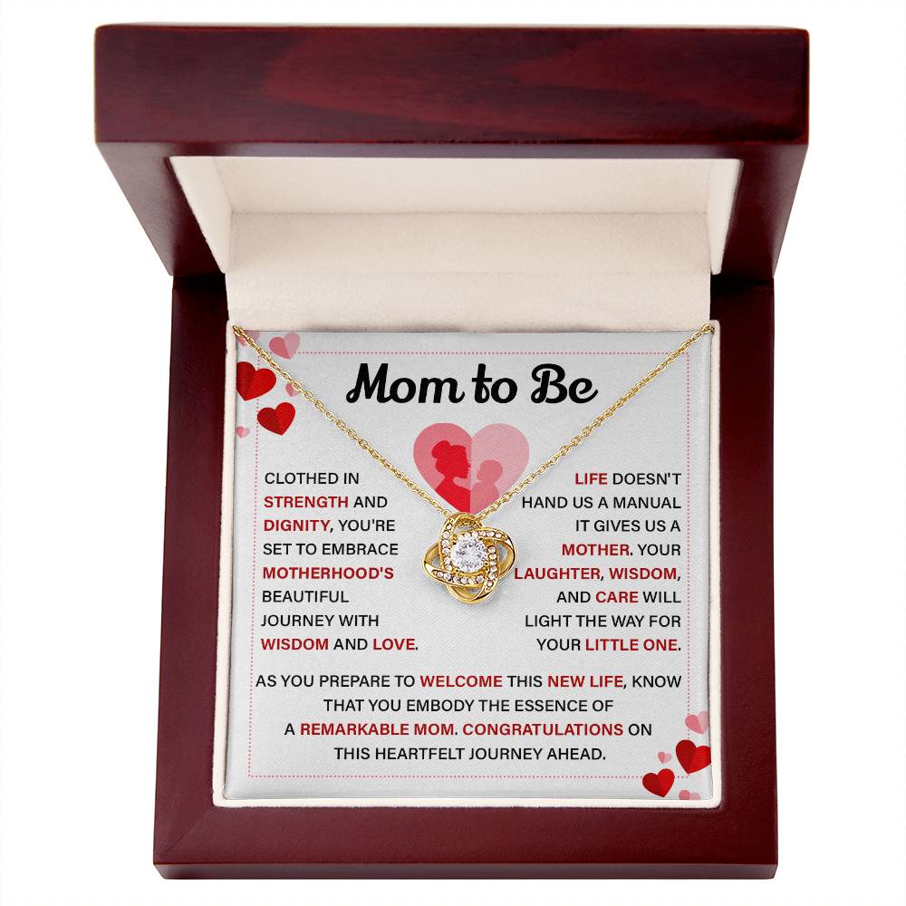 Mom to Be Necklace Gift with Heartfelt Card