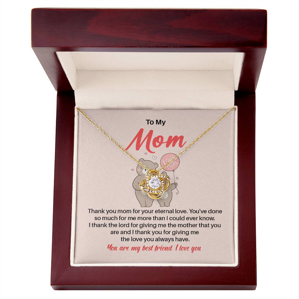 Daughter to Mom Necklace Gift with Message Card