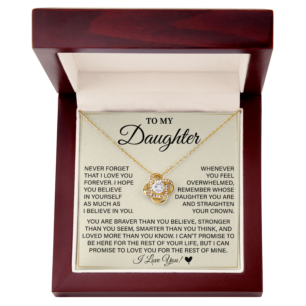 Necklace Gift for Daughter with Crown Message Card
