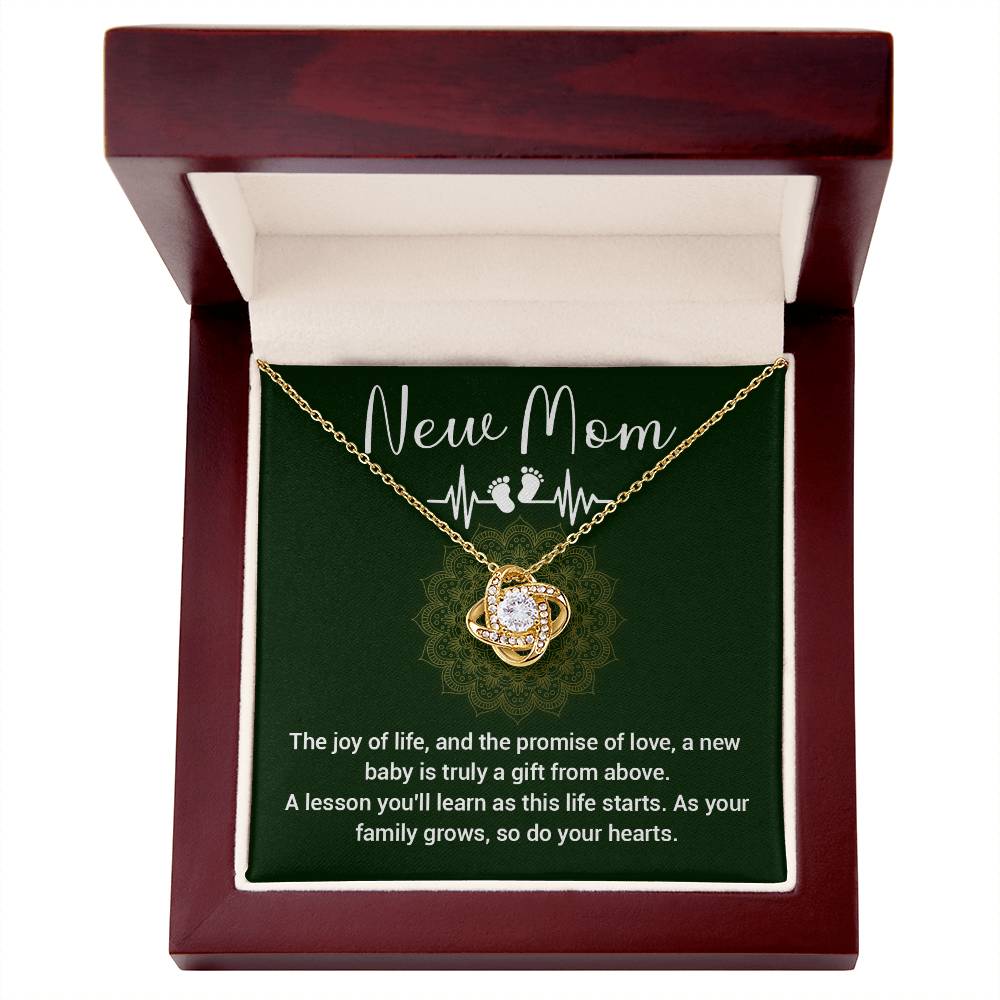 New Mom Gift Necklace – First Time Mom Jewelry with Card