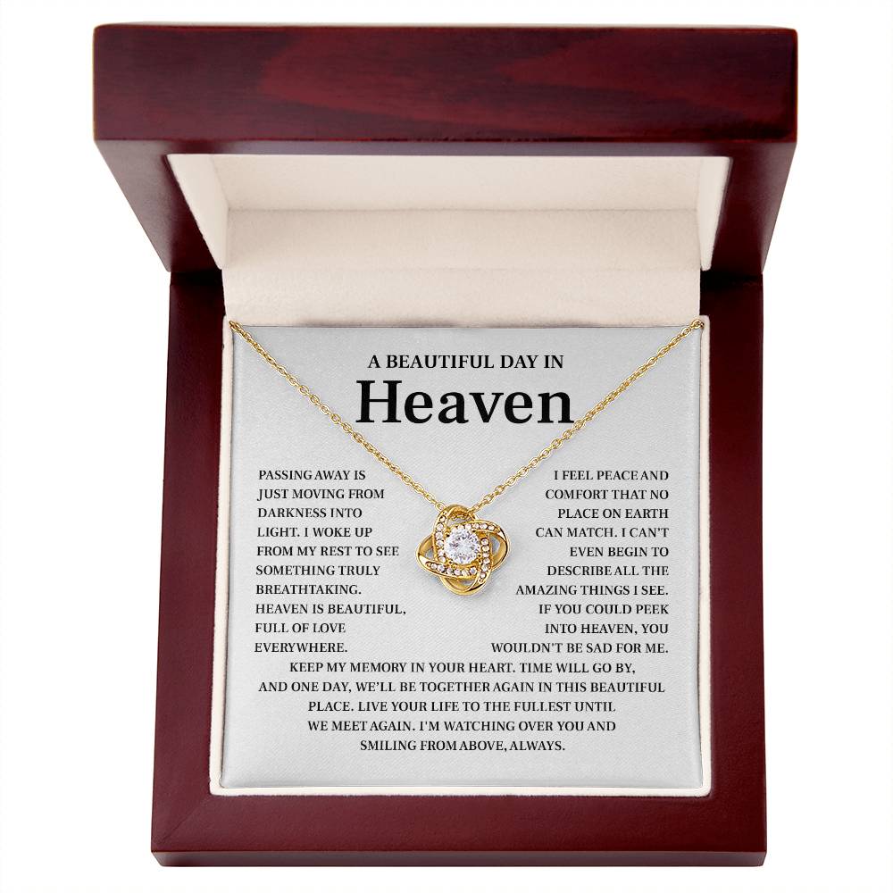 A Beautiful Day in Heaven Necklace – Heartfelt Memorial Jewelry Gift, 'Watching Over You