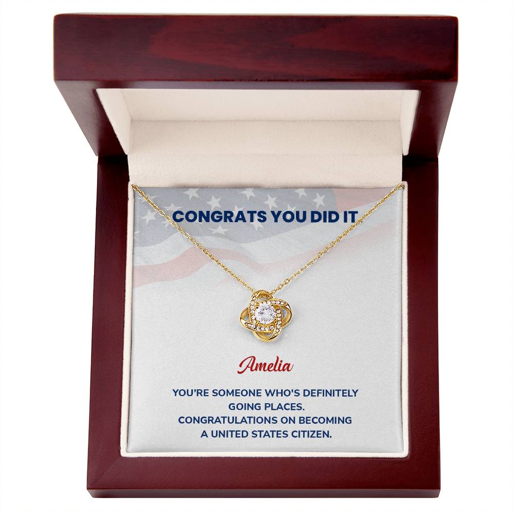 Congrats Necklace For New U.s. Citizen Amelia Necklace For New U.s. Citizen Proud U.s. Citizen Jewelry Necklace For Official U.s. Citizen Gift For U.s. Citizenship Celebration Necklace With Message For U.s. Citizen Necklace For Naturalization Ceremony