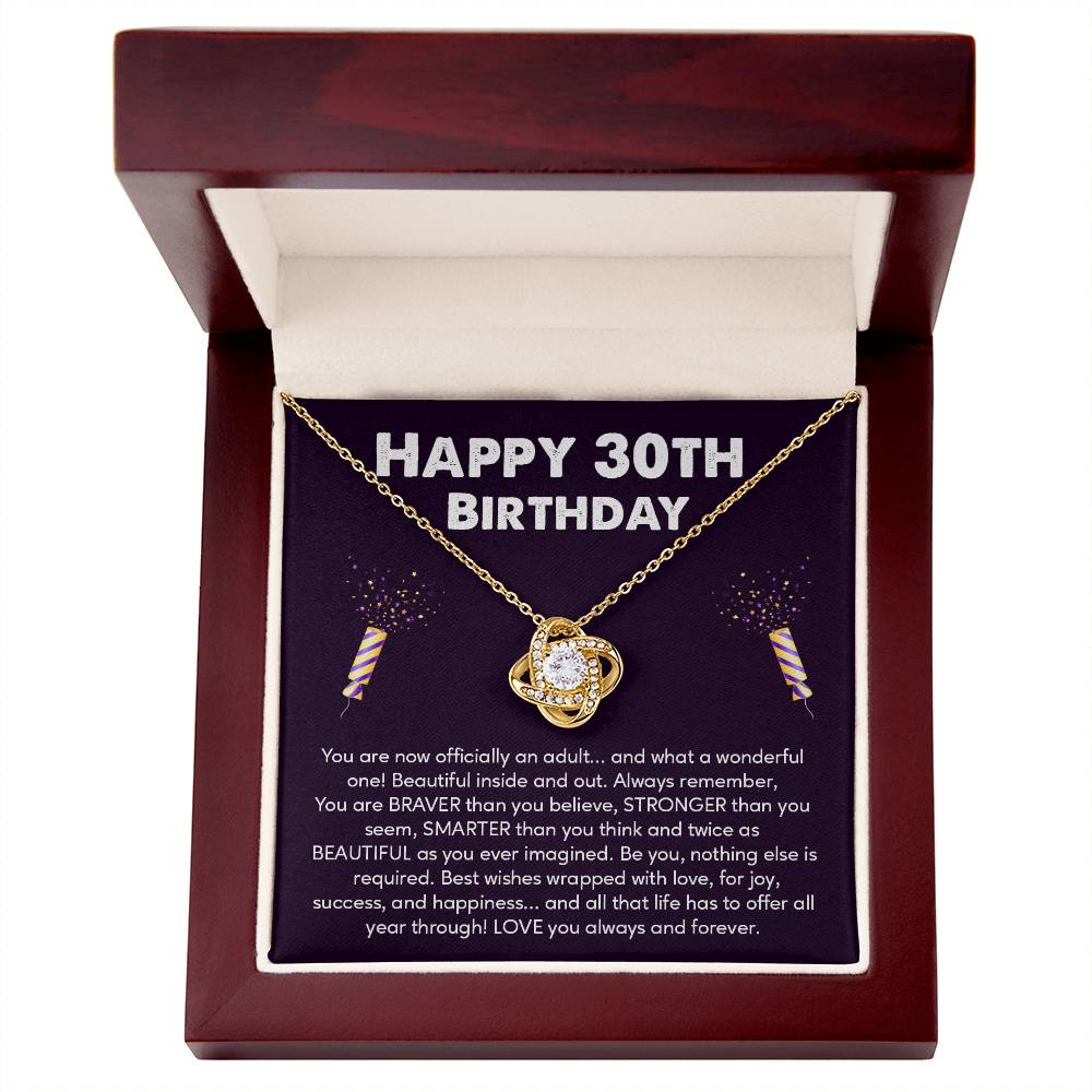 30th Birthday Gift Necklace for Her – Message Card & Gift Box