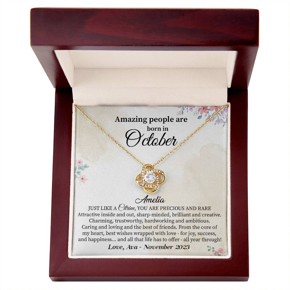 October Birthday Necklace Gift for Her – Elegant Jewelry Box