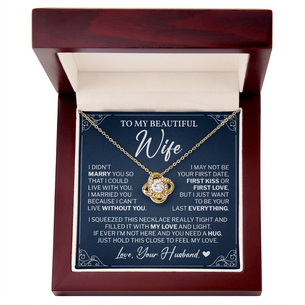 Wife Necklace Gift from Husband Romantic Message Card Box