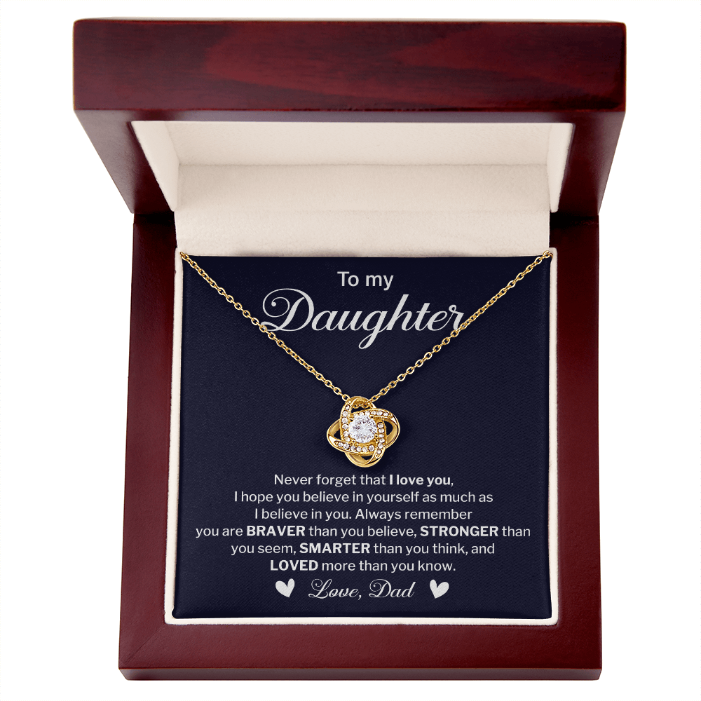 To My Daughter Necklace Gift From Dad With Message Card
