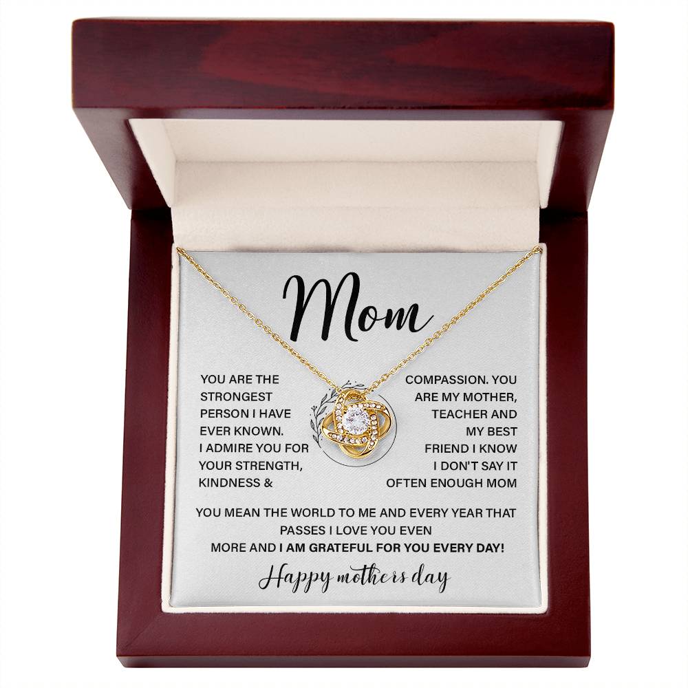 Grateful Mom Necklace with Message for Mother's Day from Kids