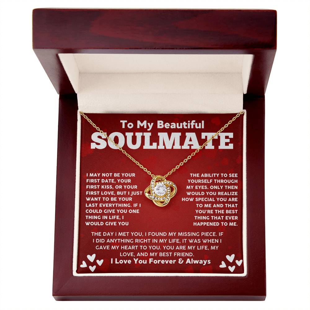 Soulmate Necklace Gift for Her with Message Card