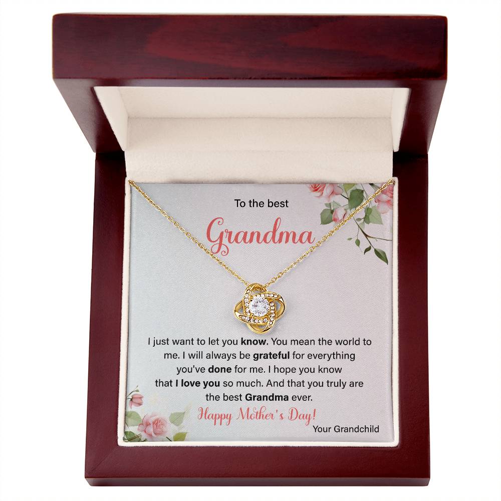 To The Best Grandma Grandmother Appreciation Necklace Love From Grandchild Gift Happy Mother’s Day For Her Sentimental Grandma Necklace Heartfelt Message For Old Lady Thank You Gift Gift For Special Person