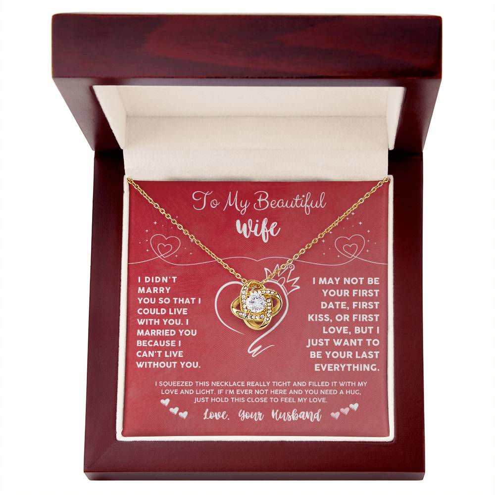 Wife Necklace Gift from Husband with Love Message Card