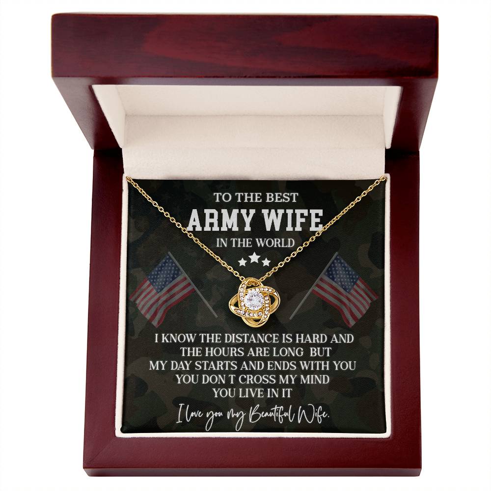 Army Wife Necklace - To The Best Wife In The World, A Tribute To Love Across Distance - Heartfelt Gift For My Beautiful Wife