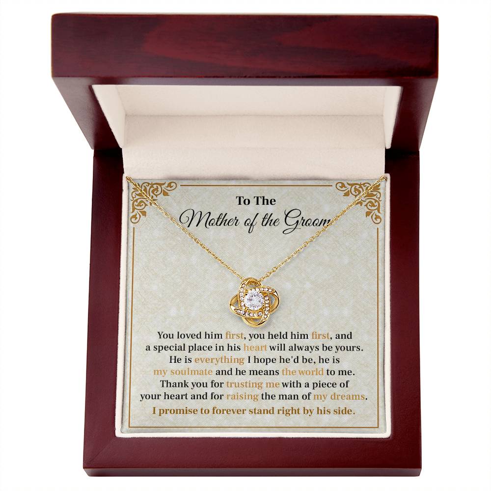 Groom’s Mom Necklace Gift from Bride with Message Card