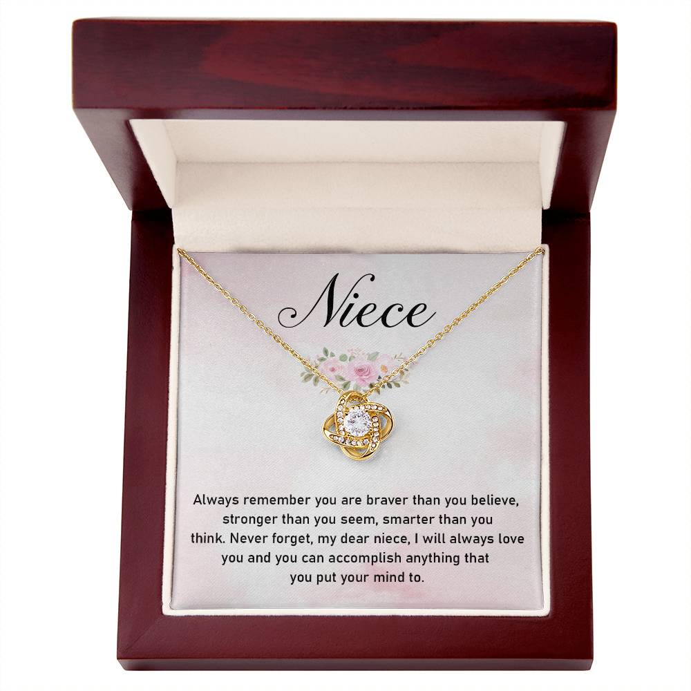 Inspirational Niece Necklace Gift – Encouragement Message Card