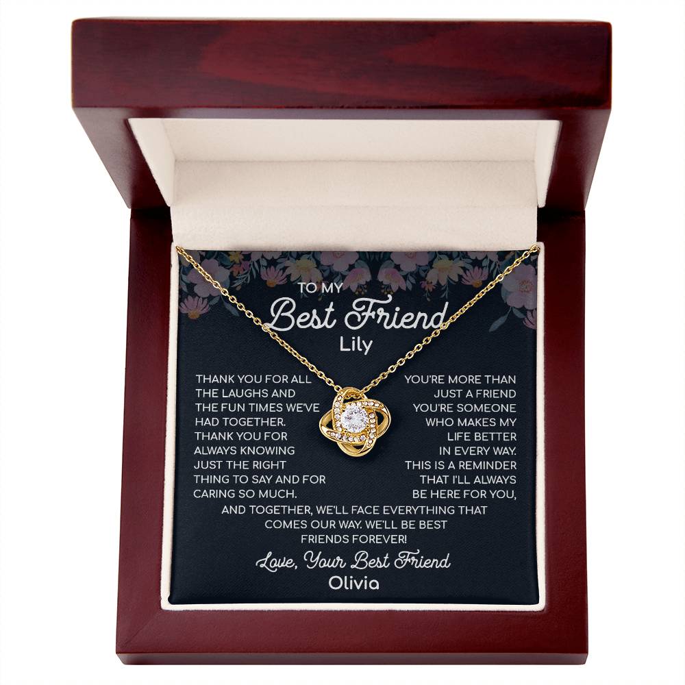 To My Best Friend, A Bond Like No Other Necklace Heart's Delight Necklace Thankful For Our Memories Together Gift Necklace Of Heartfelt Appreciation Necklace Of Unconditional Friendship Best Friends Forever Jewelry Heartfelt Message With Necklace