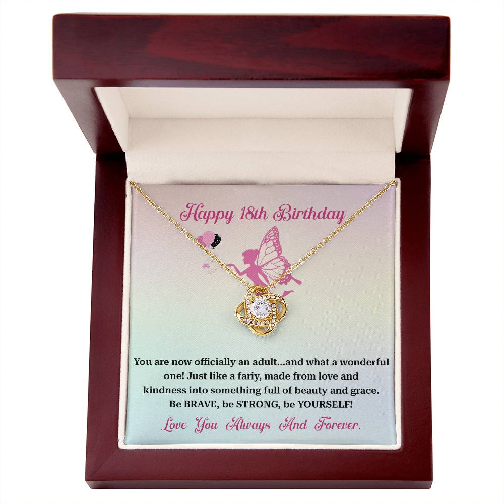 18th Birthday Necklace Gift – Fairy Wings & Brave Message Box