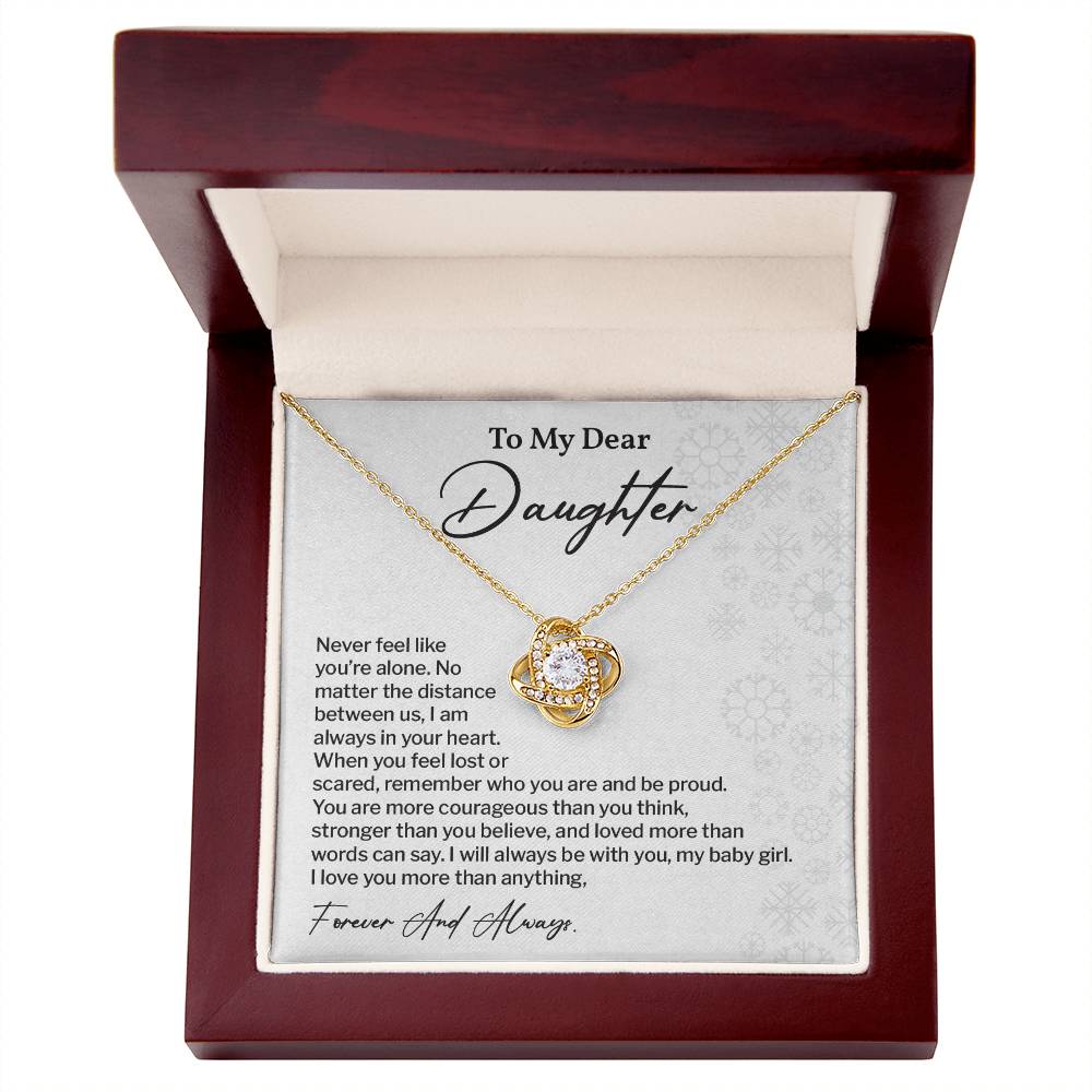 To My Dear Daughter Love Knot Necklace Emotional Love Knot Jewelry For Daughter Motivational Love Knot Necklace For Daughter Forever Love Daughter Necklace Emotional Keepsake Necklace For Daughter Motivational Gift For Daughter Emotional Jewelry Gift