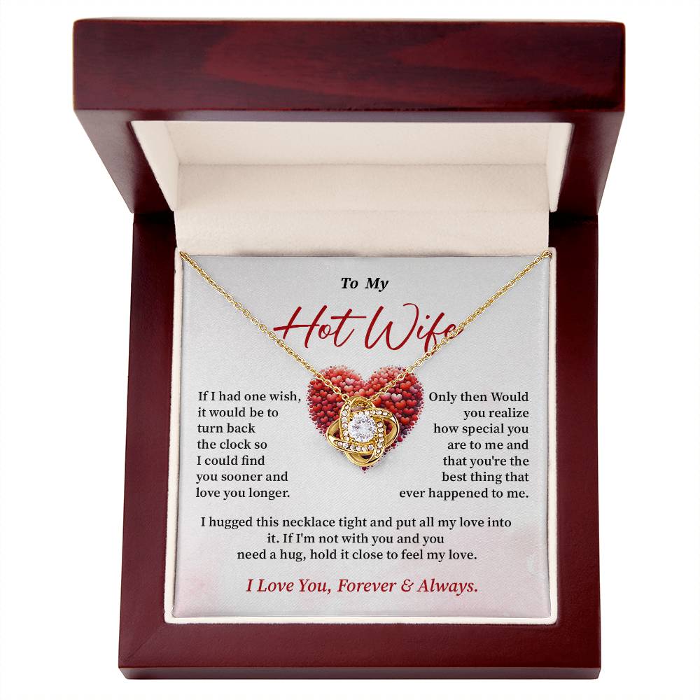 To My Hot Wife Necklace Gift From Husband with Romantic Message Card