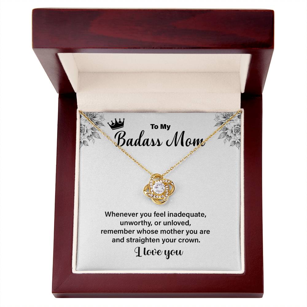 Badass Mom Necklace Gift for Her – with Message Card