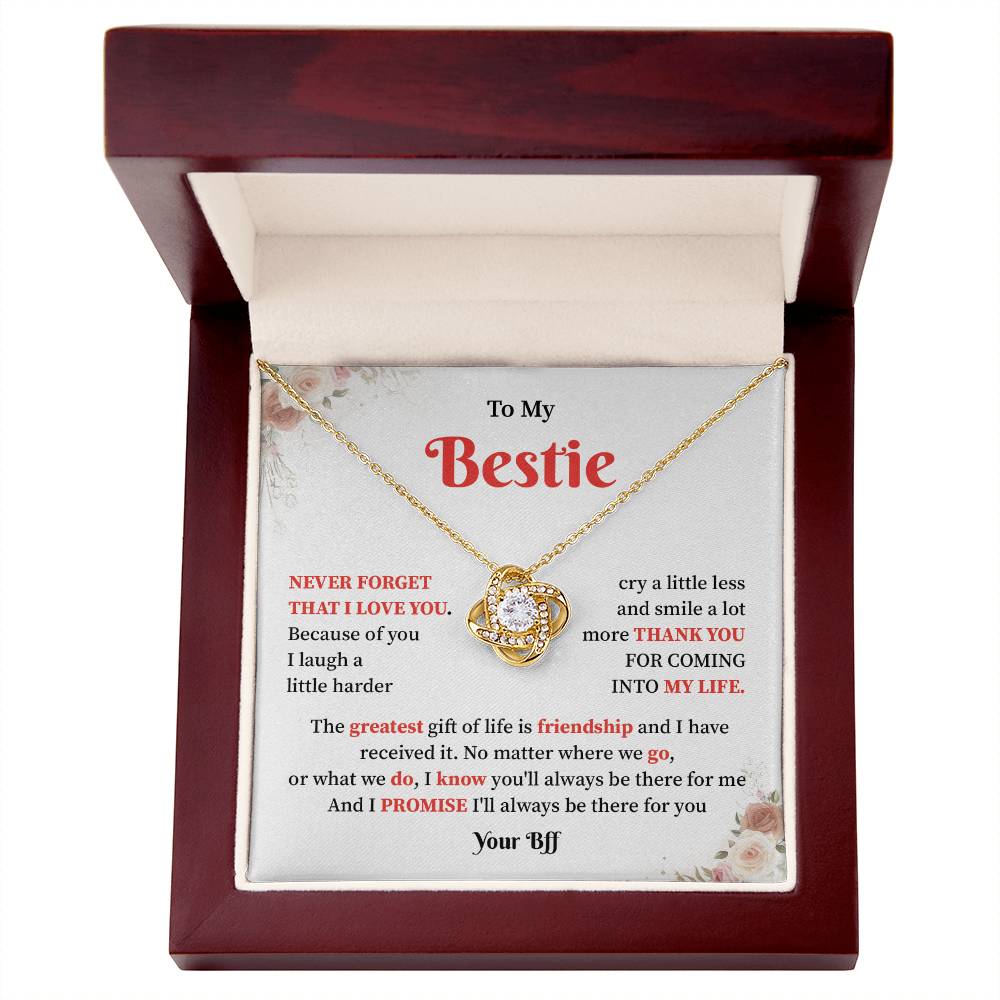 Bestie Necklace Gift with Heartfelt Quotes