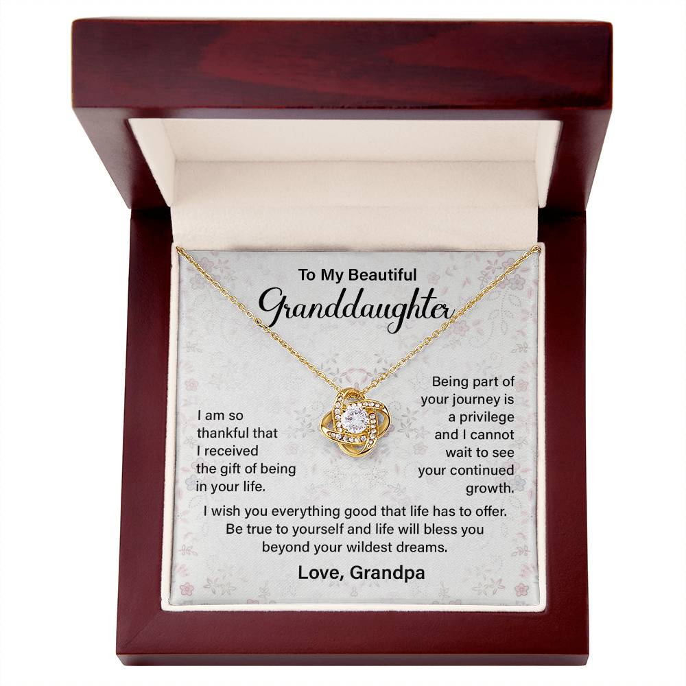 Granddaughter Necklace from Grandpa – Message Card Gift
