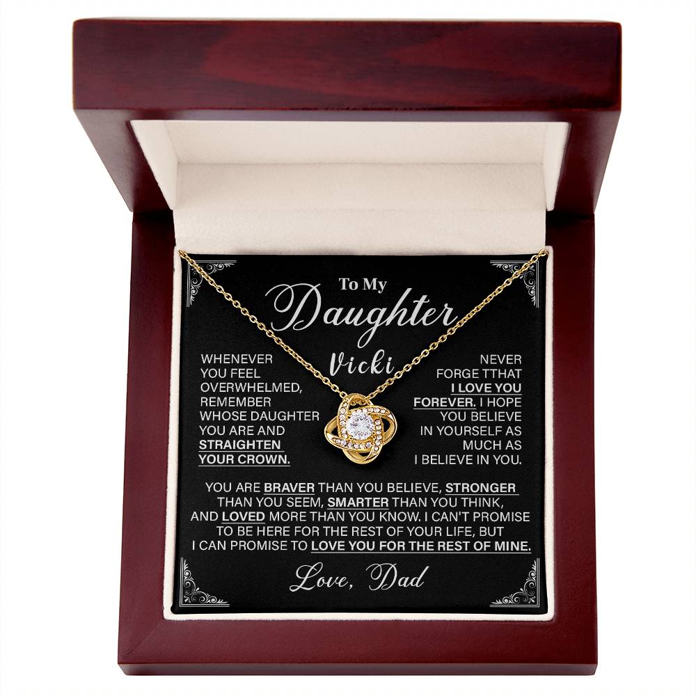 To My Daughter Necklace from Dad – Gift with Message Card