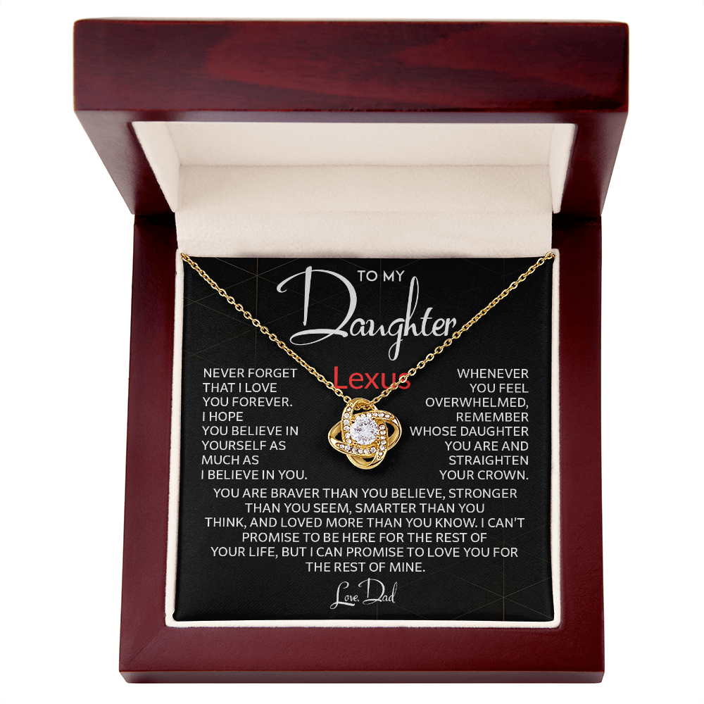 To My Daughter Name Necklace Gift From Dad Proud Dad To (Lexus)