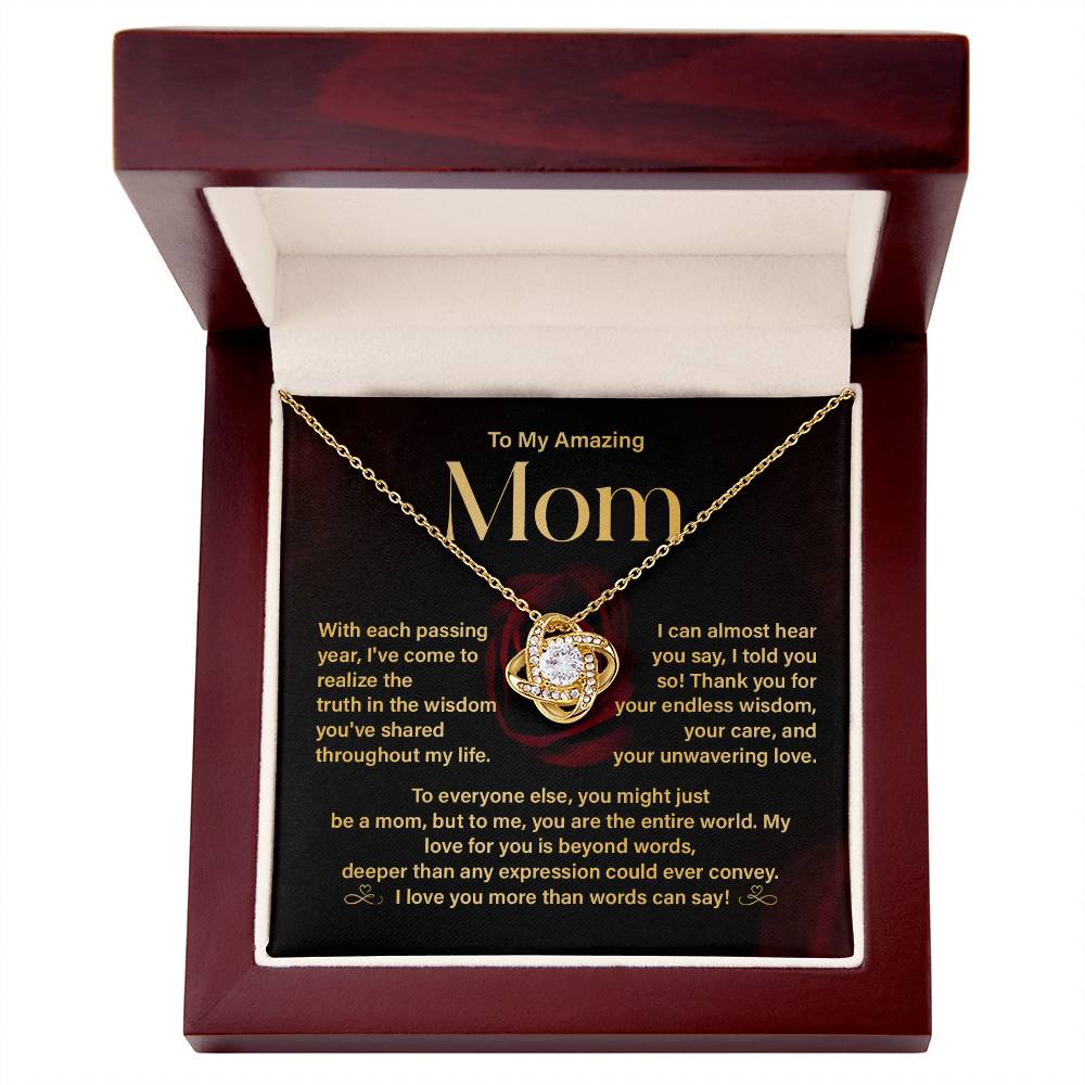 Amazing Mom Necklace Gift with Message Card