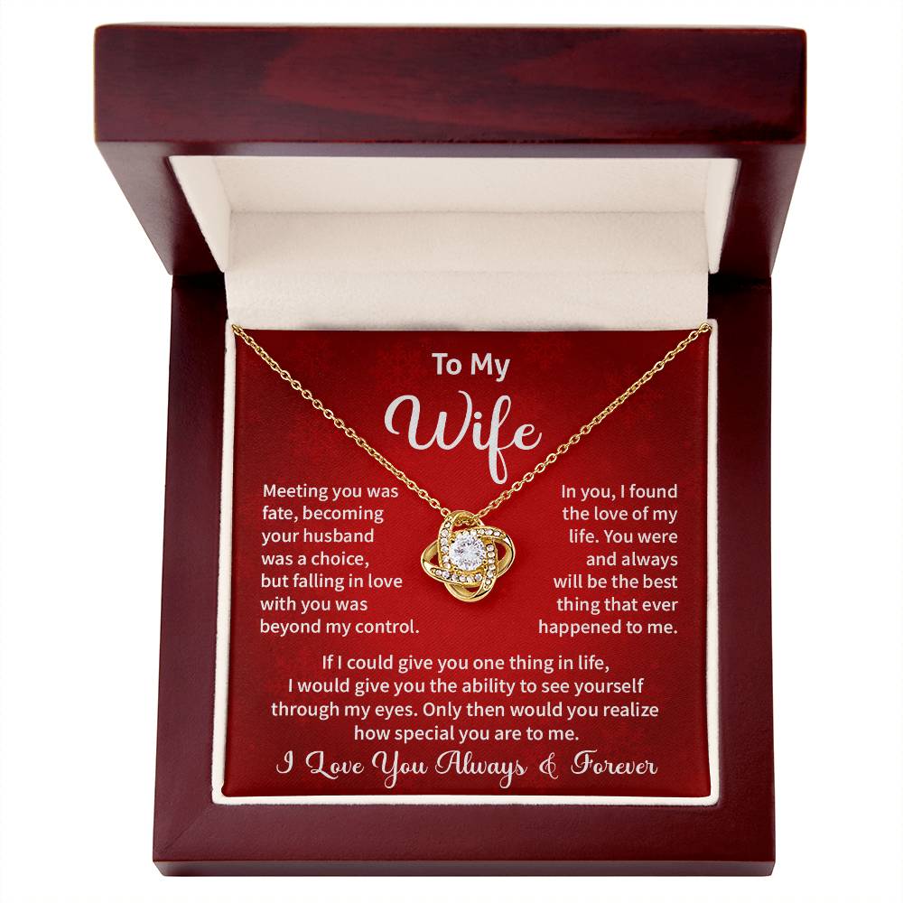 Romantic Wife Necklace Gift from Husband Love You Always & Forever Message Card