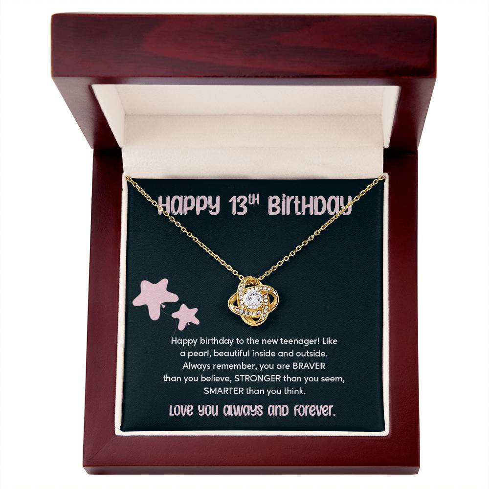 13th Birthday Necklace for Teen Girl – Sparkle Pendant & Star Card