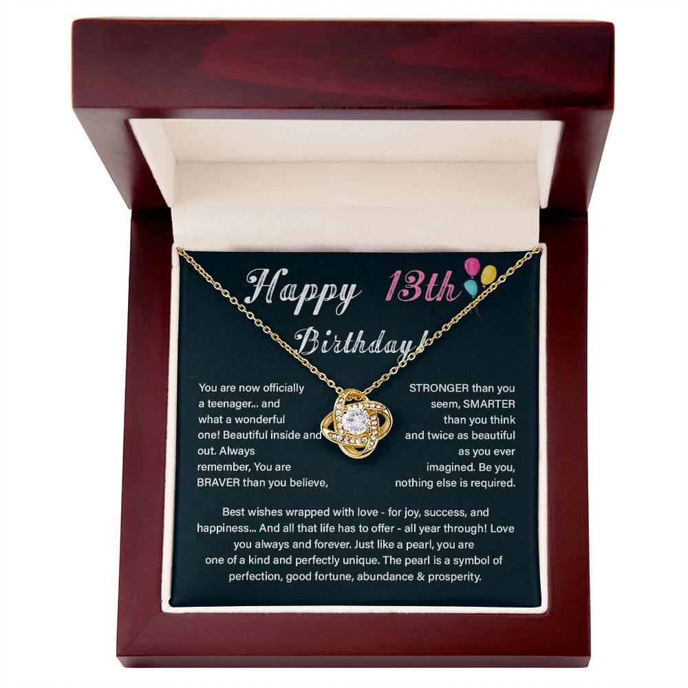 13th Birthday Necklace for Girl – Sentimental Gift with Pearl Message