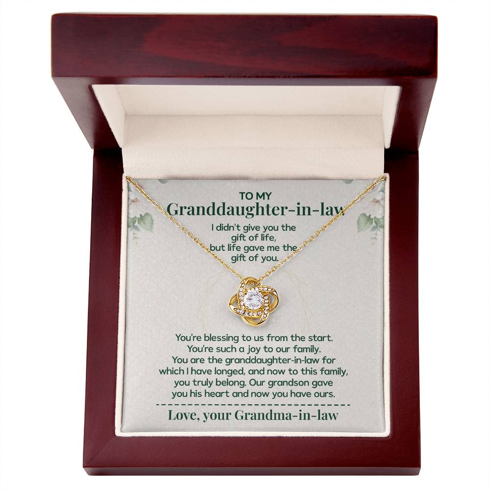 To My Granddaughter-in-law - Necklace Gift Family Is Made From Love, Not Genes Thank You For Making My Grandson Feel Complete Heartfelt Jewelry To Celebrate Our Family Bond Heartfelt Jewelry For Granddaughter-in-law Love And Family Necklace Gift